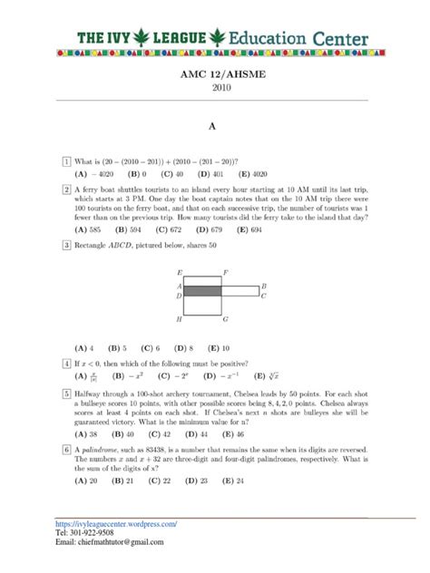 AMC 12 Problems and Solutions .